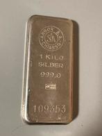 Argor zilverbaren 1000gr 99,99% LBMA, Postzegels en Munten, Edelmetalen en Baren, Ophalen of Verzenden, Zilver