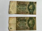Twee funfzig 50 Reichsmark biljetten, Postzegels en Munten, Bankbiljetten | Europa | Niet-Eurobiljetten, Los biljet, Duitsland
