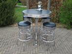 Amerikaanse bartafel + barkrukken Bel Air sixties , fifties, Huis en Inrichting, Barkrukken, Ophalen, 60 tot 90 cm, Met voetsteun