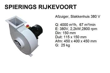 Afzuiger 230 of 380V, rookgas, krullenzuiger, ook gebruikt ! beschikbaar voor biedingen