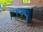 Zeer degelijke zware werkbank met RVS blad!, Ophalen, Gebruikt, 120 tot 170 cm