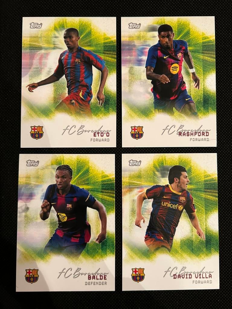 Vier Barcelona insert voetbalkaartjes, Ophalen of Verzenden, Plaatje