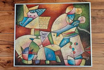 Abstrakt postmodern schilderij B. Long beschikbaar voor biedingen