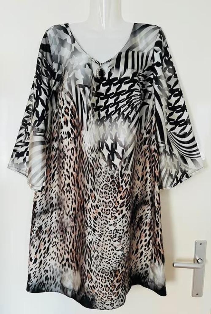 Rina Scimento tuniek/jurk maat 42, Kleding | Dames, Blouses en Tunieken, Zo goed als nieuw, Maat 42/44 (L), Beige, Ophalen of Verzenden