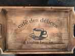 Houten Dienblad - Café des Délices, Ophalen, Gebruikt, Rechthoekig, Hout