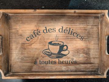 Houten Dienblad - Café des Délices beschikbaar voor biedingen
