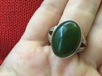 echt 925 zilver heren ring met groene onyx nieuw, 20 of groter, Heer, Ophalen of Verzenden, Zo goed als nieuw