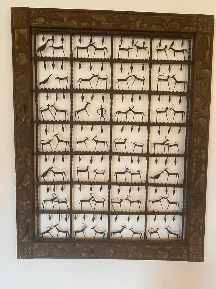 Afrikaans Wandpaneel met Dierenmotieven, Antiek en Kunst, Kunst | Niet-Westerse kunst, Ophalen