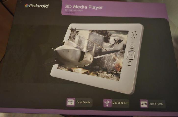 POLAROID 3D MEDIA PLAYER 8INCH FULL HD USB SD CARD READER, Computers en Software, Overige Computers en Software, Nieuw, Ophalen of Verzenden