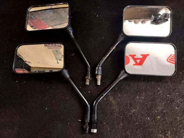 Set van 2 rechthoekige spiegels zwart kunststof Links+rechts, Motoren, Accessoires | Overige, Gebruikt, Verzenden