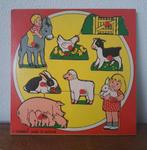 Vintage houten Simplex Toys puzzel Boerderijdieren, Ophalen of Verzenden, Zo goed als nieuw