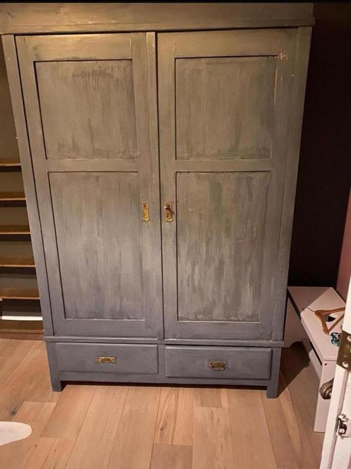 Antieke landelijke kast uit 1899, Huis en Inrichting, Kasten | Kledingkasten, Gebruikt, 200 cm of meer, 100 tot 150 cm, 50 tot 75 cm
