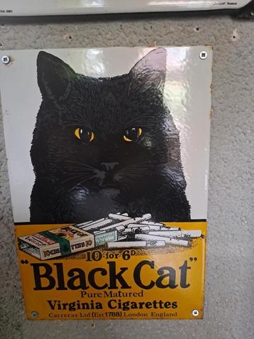 Emaille bord Black Cat cigarettes  beschikbaar voor biedingen
