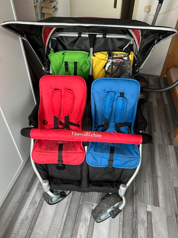 Familidoo 4-ling wagen - Vierling kinderwagen, Kinderen en Baby's, Kinderwagens en Combinaties, Gebruikt, Kinderwagen, Overige merken