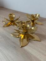 Messing kandelaar bloem, Antiek en Kunst, Ophalen of Verzenden, Koper of Brons