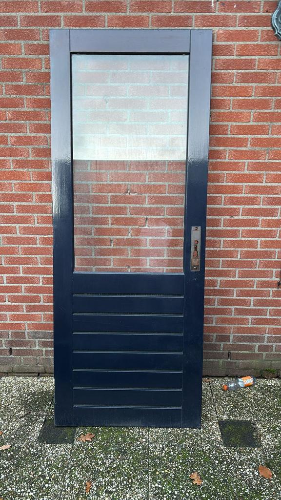 Stabel Buitendeur met Glas, Doe-het-zelf en Verbouw, Deuren en Horren, Gebruikt, Buitendeur, 200 tot 215 cm, 80 tot 100 cm, Glas