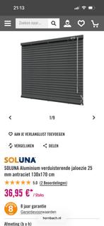 1x 130x170cm Soluna - Antraciet jaloezieën, Ophalen, 100 tot 150 cm, Nieuw, Grijs