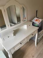 Kaptafel incl spiegel wit, Huis en Inrichting, Tafels | Kaptafels, Ophalen, Gebruikt, 100 tot 150 cm, 50 tot 100 cm