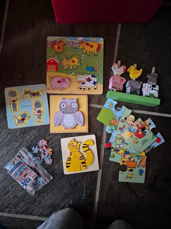 Houten puzzels en nog meer, Kinderen en Baby's, Speelgoed | Kinderpuzzels, Zo goed als nieuw, Ophalen of Verzenden