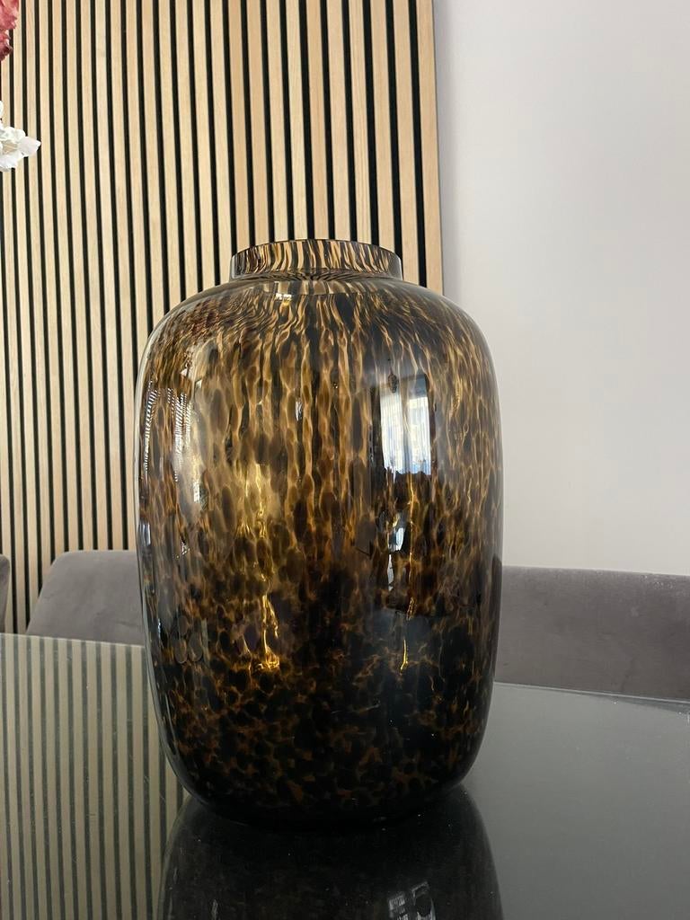Prachtige Loods5 vaas Cheetah/panter, Overige kleuren, Ophalen of Verzenden, Minder dan 50 cm, Glas