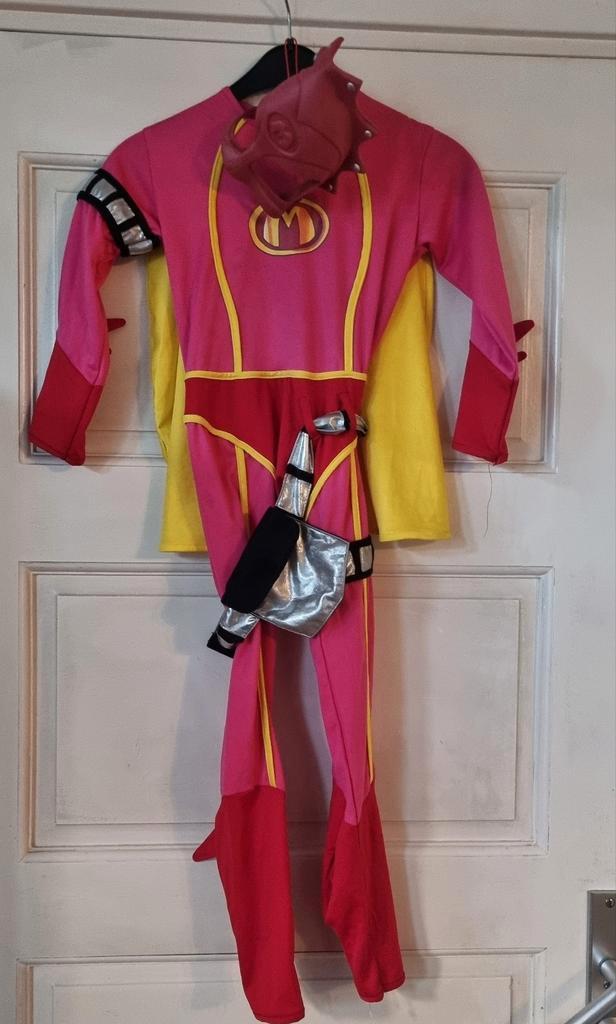 Compleet en mooi Mega Mindy verkleedpak met Masker 116-128, Kinderen en Baby's, Carnavalskleding en Verkleedspullen, Zo goed als nieuw