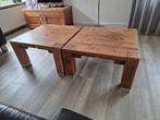 2 Kersenhouten Salontafels - 75x75 cm, Huis en Inrichting, Tafels | Salontafels, Ophalen, Gebruikt, Vierkant, 50 tot 100 cm