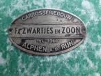 Reclame plaatje Carrosseriebouw Fa.Zwartjes & Z. Alphen a/d, Ophalen of Verzenden, Gebruikt, Overige typen