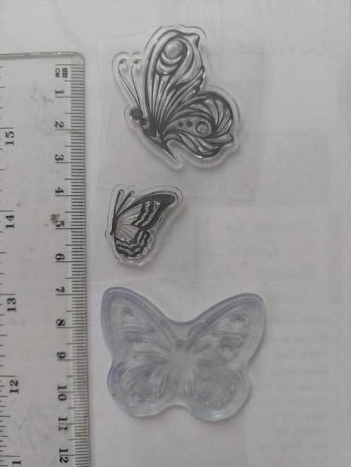 Clearstamps Butterflies, Hobby en Vrije tijd, Stempelen, Zo goed als nieuw, Clearstamp, Ophalen