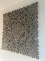 Groot Houten Wandpaneel - Antraciet White Washed, Ophalen, Zo goed als nieuw