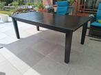 Eettafel, uitschuufbaar, zwart, Huis en Inrichting, Tafels | Eettafels, Ophalen, Gebruikt, 100 tot 150 cm, Vijf personen of meer