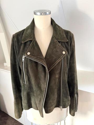 TOPSHOP groen suede jack jas rits nieuwstaat 42 CHCS beschikbaar voor biedingen