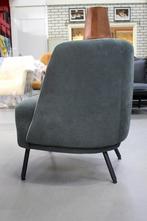 Luxe fauteuil TRAY Jess Design leer stof grijs ronde vormen, Huis en Inrichting, Fauteuils, Ophalen, Zo goed als nieuw, Stof, 50 tot 75 cm