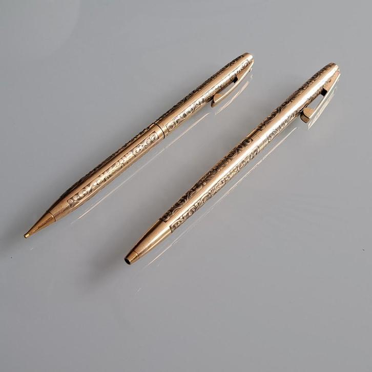 Sheaffer Balpen & Vulpotlood  12K Gold Filled imperial style, Verzamelen, Pennenverzamelingen, Zo goed als nieuw, Balpen, Sheaffer