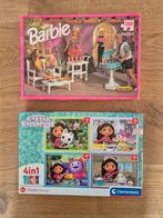 2 leuke puzzels vanaf 3 jaar Barbie en Gabby's Dollhouse, Ophalen of Verzenden, Meer dan 50 stukjes, Gebruikt, 6 jaar of ouder