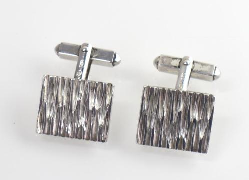 Modernistische manchetknopen zilver jaren ‘70, Sieraden, Tassen en Uiterlijk, Antieke sieraden, Manchetknopen, Zilver, Ophalen of Verzenden