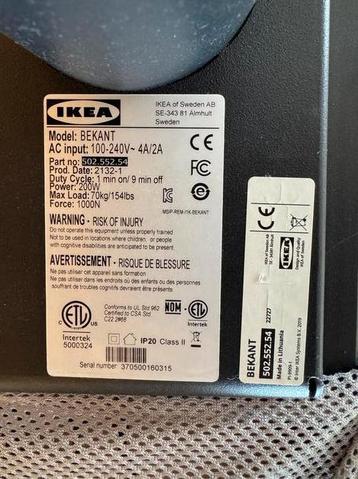 Ikea Bekant Elektrisch Stabureau 160x80cm - afbeelding 7
