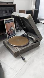 Antieke draagbare grammofoon jaren 30/40 – compleet slinger, Audio, Tv en Foto, Platenspelers, Ophalen, Gebruikt, Platenspeler