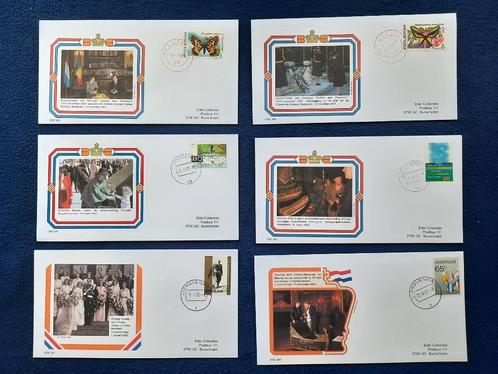 6 Gelegenheidsenveloppen Koninklijk Huis, Postzegels en Munten, Postzegels | Eerstedagenveloppen, Onbeschreven, Nederland, Ophalen of Verzenden