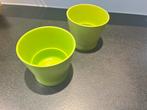 Set van 2 groene plantenpotten, Overige materialen, Rond, Binnen, Ophalen of Verzenden