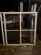 2 Stalen Stolp Ramen met Dubbel Glas, Ophalen, Gevelraam of Ruit, Gebruikt, 80 tot 120 cm