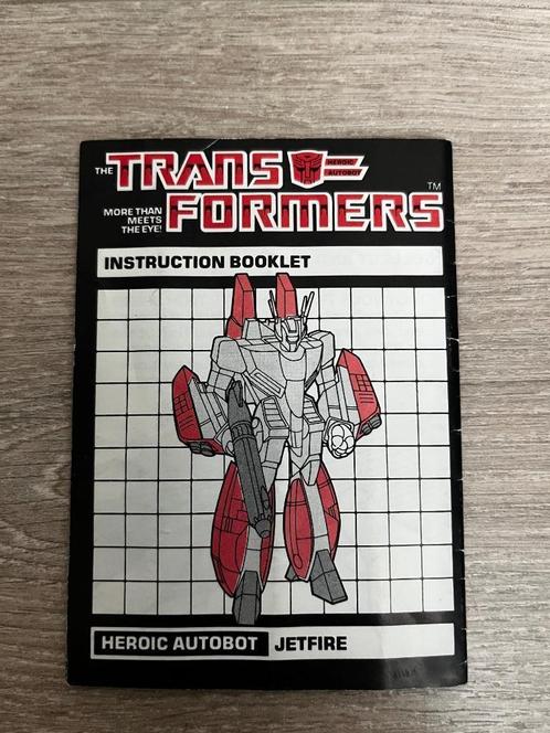 Transformers G1; instructie boekje Jetfire 1985, Verzamelen, Transformers, Gebruikt, G1, Autobots, Ophalen of Verzenden