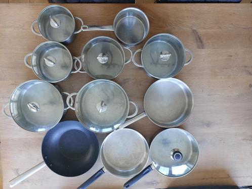 BK pannenset 11-delig, Huis en Inrichting, Keuken | Potten en Pannen, Gebruikt, Pannenset, Rvs, Ophalen