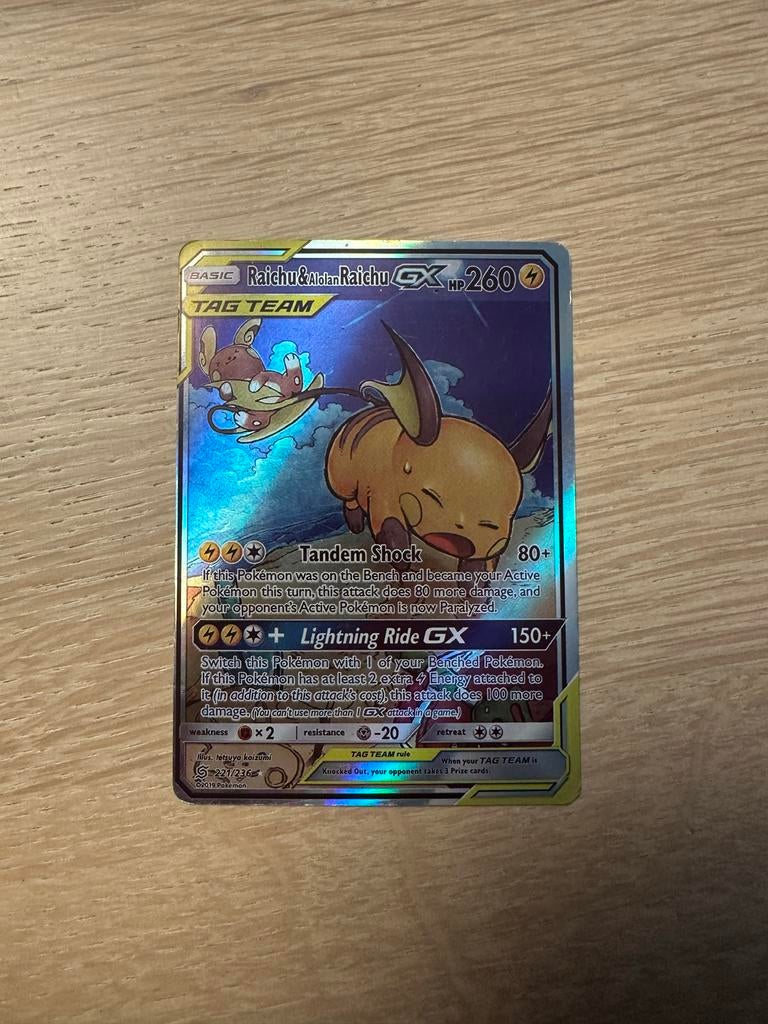 Tag Team Pokémon Kaart, Ophalen of Verzenden, Zo goed als nieuw, Losse kaart, Foil