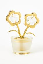 24K goud Verguld Bloemenbeeldje met Bohemia-kristallen, Verzenden, Mail@gustav-lindner.at, Nieuw, Vilsalpseestrabe