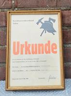 Brandweer Feuerwehr Oorkonde 1960, Ophalen of Verzenden, Landmacht, Nederland, Embleem of Badge