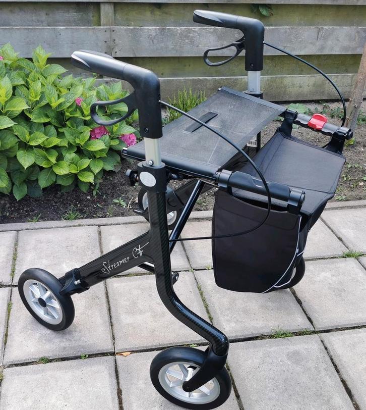 Carbon rollator Streamer maat S, Diversen, Rollators, Zo goed als nieuw, Lichtgewicht, Opvouwbaar, Ophalen of Verzenden