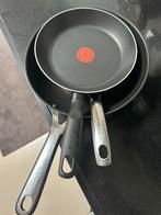3 pannen tefal inductie gas, Ophalen of Verzenden, Zo goed als nieuw, Rvs, Koekenpan of Braadpan