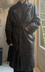 Lange echte leren trenchcoat, Verzenden, Zo goed als nieuw, Maat 42/44 (L), Zwart