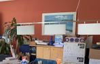 Design eettafellamp hoogte instelbare melkglas kappen, Huis en Inrichting, Lampen | Hanglampen, Ophalen, Zo goed als nieuw, 75 cm of meer