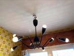 Vintage zwart / messing luster / spider lamp, Ophalen of Verzenden